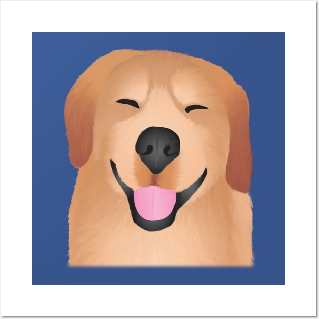 Smiling Golden Retriever Wall Art by KEWDesign